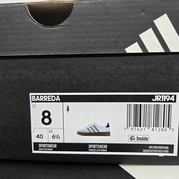 New adidas Barreda Cloud White Powder Teal Women's Shoes Size 8 - Picture 8 of 8